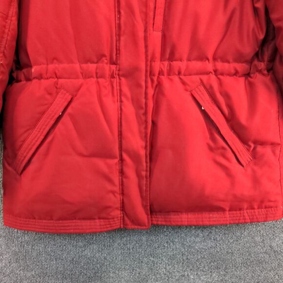 Lauren Ralph Lauren Men's Down Vegan Fur Hooded Parka Jacket Red Small - Picture 3 of 16